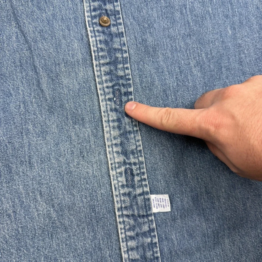 Ralph Lauren Shirt Boys 10 Blue Denim Long Sleeve Button Down Pony Logo